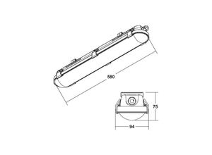 4251433954316 - BRUMBERG Humid One Pro LED-Wannenleuchte DALI 58cm