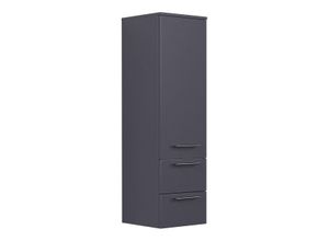 4251461520620 - Hochschrank 120 cm anthrazit seidenglanz mit Glaseinlagen