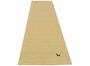 4251469401099 - Läufer MORGENLAND GABBEH ASTERIA Teppiche Gr B L 80 cm x 300 cm 18 mm 1 St beige Teppichläufer Schurwolle Uni Tiermotiv