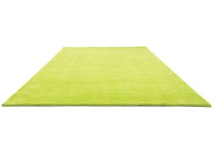 4251469402218 - Wollteppich MORGENLAND GABBEH FEIN UNI Teppiche Gr B L 250 cm x 350 cm 18 mm 1 St grün (hellgrün) Schurwollteppiche reine Schurwolle uni Wohnzimmer