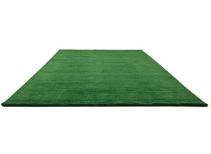 4251469402898 - Wollteppich MORGENLAND GABBEH FEIN UNI Teppiche Gr B L 250 cm x 300 cm 18 mm 1 St grün (dunkelgrün) Schurwollteppiche reine Schurwolle uni Wohnzimmer