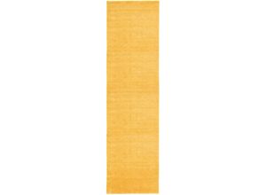 4251469403512 - Läufer MORGENLAND GABBEH FEIN UNI Teppiche Gr B L 80 cm x 300 cm 18 mm 1 St orange (terra) Teppichläufer pure Schurwolle Einfarbig Wohnzimmer