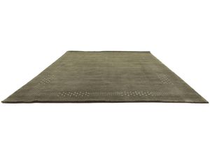 4251469405554 - Wollteppich MORGENLAND LORIBAFT NOVA Teppiche Gr B L 70 cm x 140 cm 15 mm 1 St grau Schurwollteppiche reine Schurwolle Luxus Bordüre Wohnzimmer