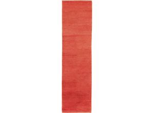 4251469407619 - Läufer MORGENLAND GABBEH FEIN FLOWY Teppiche Gr B L 80 cm x 300 cm 19 mm 1 St rot Teppichläufer Schurwolle einfarbig Wohnzimmer