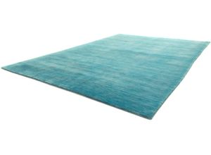 4251469408395 - Wollteppich MORGENLAND LORIBAFT TEPPSTAR Teppiche Gr B L 200 cm x 300 cm 15 mm 1 St blau (türkis) Schurwollteppiche reine Schurwolle uni Wohnzimmer