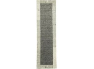 4251469453173 - Läufer MORGENLAND GABBEH FEIN TELLA Teppiche Gr B L 80 cm x 300 cm 18 mm 1 St grau Teppichläufer reine Schurwolle Bordüre Wohnzimmer