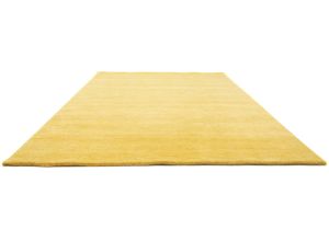 4251469453425 - Wollteppich MORGENLAND GABBEH FEIN UNI Teppiche Gr B L 70 cm x 140 cm 18 mm 1 St goldfarben Schurwollteppiche reine Schurwolle uni Wohnzimmer