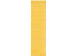 4251469453463 - Läufer MORGENLAND GABBEH FEIN UNI Teppiche Gr B L 80 cm x 300 cm 18 mm 1 St goldfarben Teppichläufer pure Schurwolle Einfarbig Wohnzimmer