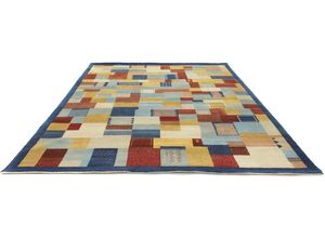 4251469494244 - Wollteppich MORGENLAND LORIBAFT AWARO Teppiche Gr B L 70 cm x 140 cm 18 mm 1 St blau Schurwollteppiche reine Wolle Luxus fein Handgeknüpft Wohnzimmer