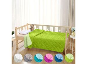 4251474132711 - Kinder Microfaser Steppbett im Wende-Design 135x200 – OekoTex grün und hellgrün kochfest 95° Leichtsteppbett Krabbeldecke i ohne Bezug verwendbar i