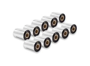 4251476733183 - 10x Thermo-Folie Thermotransferband schwarz 100mm kompatibel mit Fax Drucker Printronix T4M T5204 T5206 T5208 T5306 T5308 - Vhbw