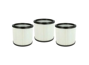 4251476782334 - vhbw 3x Faltenfilter kompatibel mit Aqua Vac 650 6309 P 6400 F 6200 P Bulldog 630 6201 A 63007 Staubsauger - Filter Patronenfilter weiß