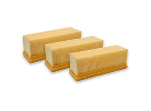 4251476782990 - Vhbw - 3x Flachfaltenfilter Filter kompatibel mit Staubsauger Saugroboter Mehrzwecksauger Ersatz für Kärcher 6414-4980