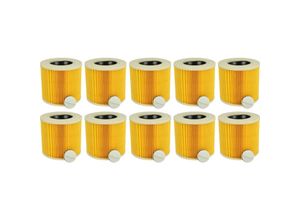 4251476794641 - 10x Faltenfilter kompatibel mit Kärcher a 2054 Me a 2064 pt a 2111 a 2101 a 2105 a 2120 me a 2074 pt Staubsauger - Patronenfilter Gelb - Vhbw