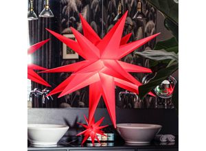 4251488502647 - STERNTALER LED-Stern innen und außen Batterie Ø 25 cm rot