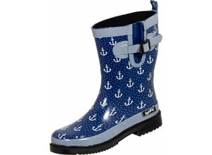 4251501323259 - Damen Regenstiefel Marleen dkblau multi Gr 38 - blau