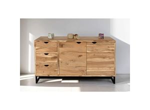 4251517489789 - Sideboard Kommode Akazienholz naturfarben massiv 145 x 80 cm Sukhothai