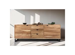 4251517489802 - Sam Outillage - Sideboard Kommode Akazienholz naturfarben massiv 200 x 80 cm Sukhothai