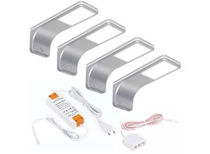 4251540187225 - 4er set sotech led Unterbauleuchten viola 4000K neutralweiß (12V 35W 160 x 55 x 605 mm) inkl Trafo und Touch Dimmer   Anschlußfertiges Plug & Play