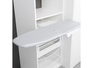 4251540187454 - Bügelbrett Ironfold Premium Bügeltisch für Fachbodenmontage im Schrank ausziehbar klappbar und um 180° schwenkbar inkl Bügeltuch Aluminium grau von