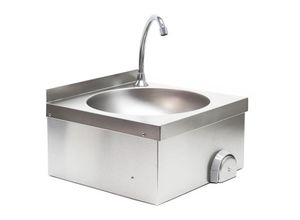 4251548118801 - Edelstahl Gastro Waschbecken mit rundem Innenbecken hygienische Kniebetätigung Wandmontage - Xpotool 4251548118801 - Edelstahl Gastro Waschbecken mit rundem Innenbecken hygienische Kniebetätigung Wandmontage - Xpotool