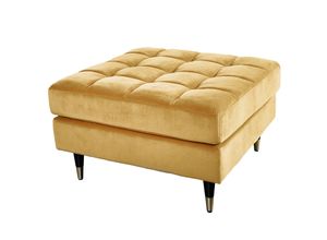 4251561900346 - riess-ambiente Hocker COZY VELVET - 80cm senfgelb gold Samt Metallfüße