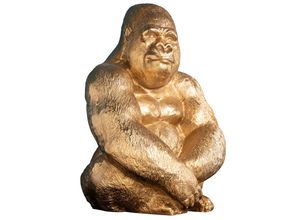 4251561900582 - riess-ambiente Gorillafigur KONG - 40cm gold handmade Metall Skulptur Deko