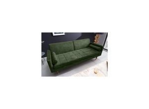 4251561902173 - riess-ambiente Schlafsofa COUTURE - 196cm grün Microvelours 3-Sitzer Couch Bettfunktion ink Kissen