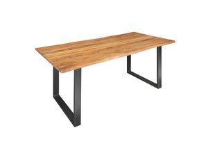 4251561903682 - riess-ambiente Esstisch MAMMUT - Massivholz180cm Wild-Akazie Baumkante Industrial Design 26cm Tischplatte