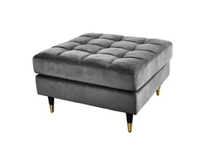 4251561903842 - riess-ambiente Hocker COZY VELVET - 80cm grau Samt goldene Füße