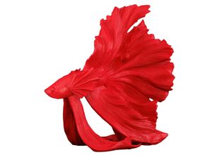 4251561904078 - riess-ambiente Deko Figur CROWNTAIL - 65cm rot Betta Fisch Skulptur Kampffisch