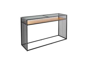 4251561905228 - riess-ambiente Konsolentisch ARCHITECTURE - 120cm schwarz Wildeiche Rauchglas