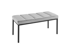 4251561905877 - riess-ambiente Sitzbank PETIT BEAUTÉ - 80cm grau Samt schwarzes Gestell