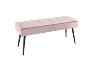 4251561905952 - riess-ambiente Sitzbank BOUTIQUE - 100cm rosa Samt schwarze Metallbeine