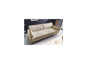 4251561905969 - riess-ambiente Schlafsofa COUTURE - 195cm champagner Samt 3-Sitzer Bettfunktion