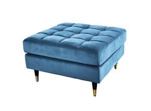 4251561906232 - riess-ambiente Hocker COZY VELVET - 80cm petrol blau gold Samt Metallfüße