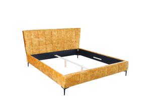 4251561907277 - riess-ambiente Doppelbett BOUTIQUE - 180x200cm senfgelb Samt Kingsize Bettgestell