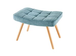 4251561908076 - riess-ambiente Hocker SCANDINAVIA - modern blau Strukturstoff Massivholz-Beine Fußhocker