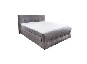 4251561908199 - riess-ambiente Boxspringbett SIGNUM - 180x200cm dunkelgrau Samt inkl Topper Matratzen Bettkasten