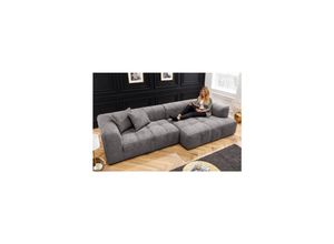 4251561908519 - riess-ambiente Ecksofa ZERO GRAVITY - 305cm grau Webstoff Ottomane rechts Bigsofa Couch XXL Modern