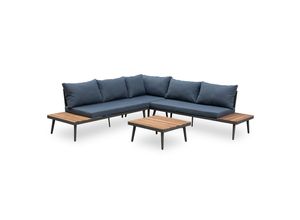 4251561912660 - riess-ambiente Outdoor Garten-Lounge-Set CANNES 220cm anthrazit natur Akazie inkl Tisch und Kissen 4251561912660 - riess-ambiente Outdoor Garten-Lounge-Set CANNES 220cm anthrazit natur Akazie inkl Tisch und Kissen