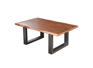 4251561916323 - riess-ambiente Massiver Couchtisch GENESIS 110cm braun anthrazit Akazie Baumkante Kufengestell