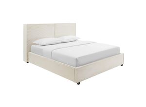 4251561920306 - riess-ambiente Boxbett ROCCO 180x200cm beige Cord mit Stauraum