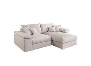 4251561920924 - riess-ambiente Design Ecksofa ATMOSPHERE XL 245cm champagner beige Cord Federkern inkl Kissen 4251561920924 - riess-ambiente Design Ecksofa ATMOSPHERE XL 245cm champagner beige Cord Federkern inkl Kissen