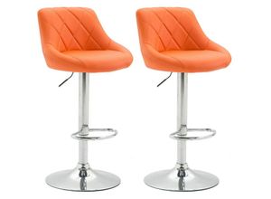 4251563401155 - - 2er Set Barhocker Lazio Kunstleder orange