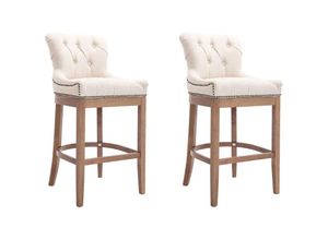 4251563423737 - - 2er Set Barhocker Lakewood Stoff creme antik-hell