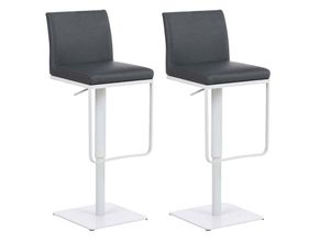 4251563460725 - - 2er Set Barhocker Panama Kunstleder grau weiß