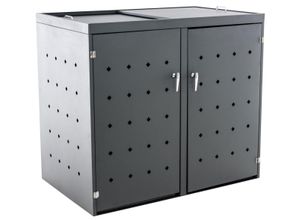 4251563471707 - Mülltonnenverkleidung Nelli Aus Aluminium I Mülltonnenbox Anthrazit I Unterstand Für 2-3 Mülltonnen Bis 240 Liter