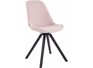 4251563499442 - - Esszimmerstuhl Troyes Samt Rund walnuss pink