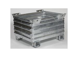 4251572700041 - Heson Schwerlast-Stapelbehälter BxL 800 x 1000 mm mit U-förmigen Füßen feuerverzinkt ab 10 Stk